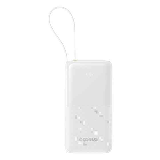 Павербанк 20000 mAh Baseus Bipow 2 20W Type-C быстрая зарядка цифровой дисплей встроенный кабель Type-C power bank повербанк Одесса