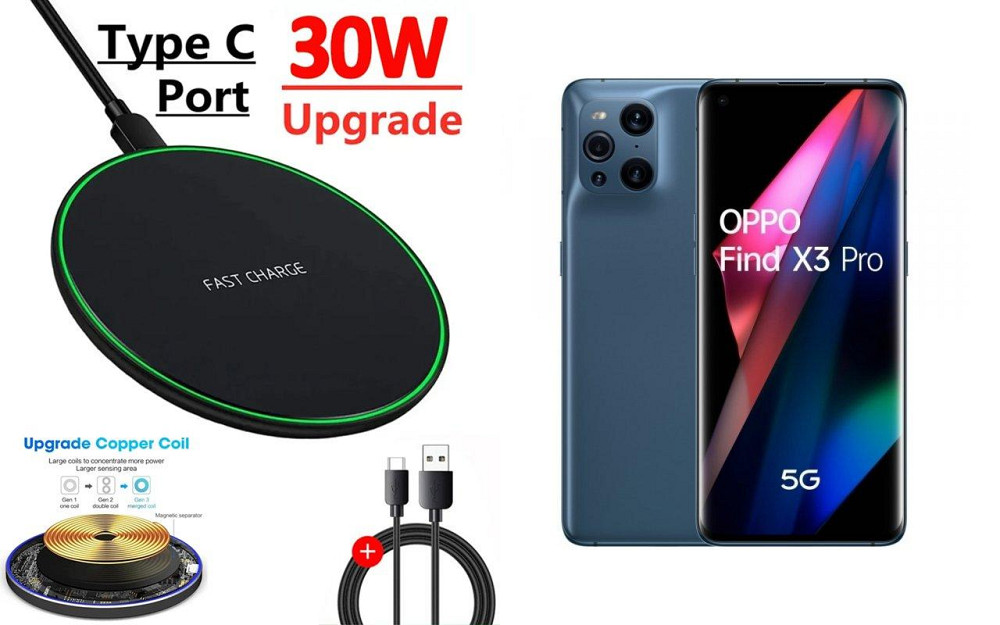 Бездротовий зарядний пристрій Copper до 30W для Motorola Edge 2023, USB-C, LED Київ - фото 1