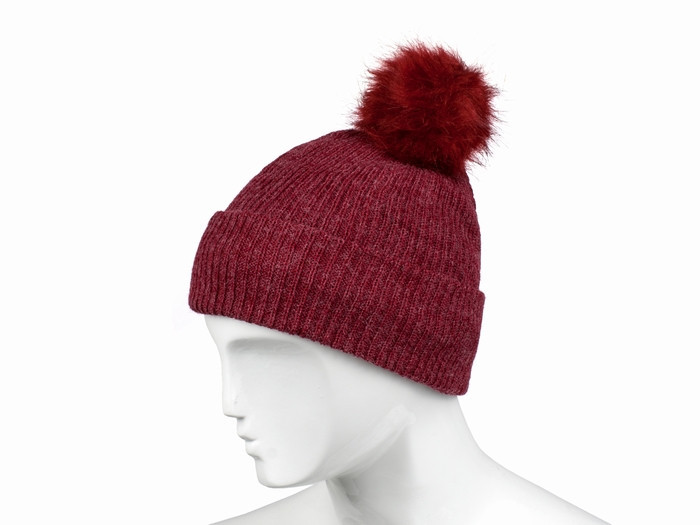 Шапка в'язана з хутряним помпоном Київ - фото 1