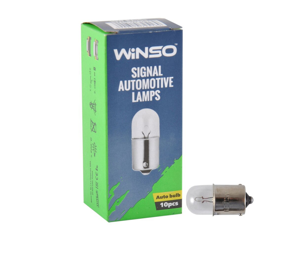 Лампа накаливания Winso 24V R10W 10W BA15s, 10шт Киев - изображение 1