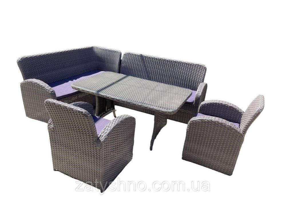 Ротангові меблі з кутовим диваном та 2 кріслами Київ - фото 2