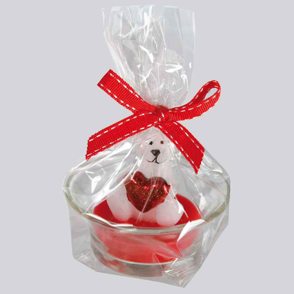 Свічка в склянці "Ведмедик з серцем" білий Рівне - фото 2