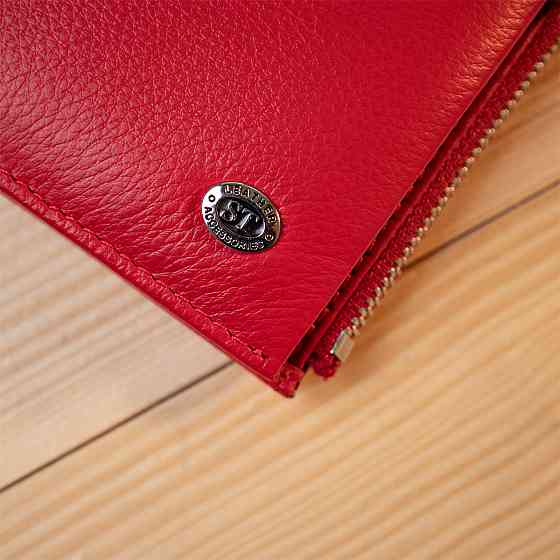 Яркий женский кошелек-клатч Красный (ST Leather) Киев