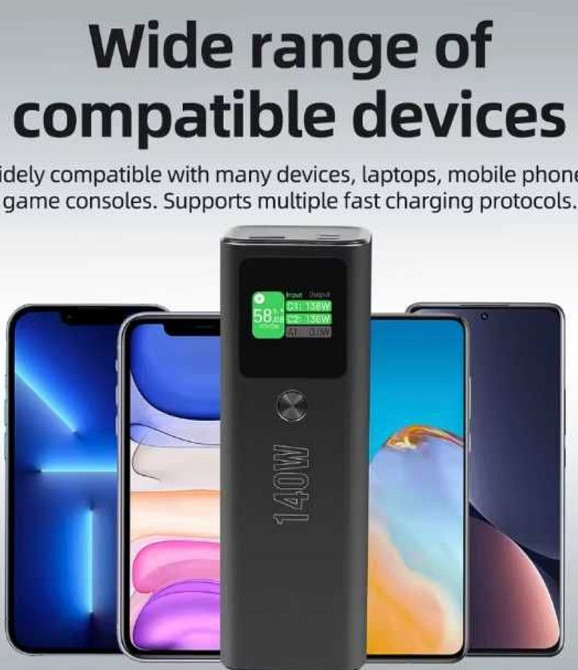 Повербанк PD140W 27000 mAh 2xUSB-C, out USB-A/22.5W PB-2010 Киев - изображение 2