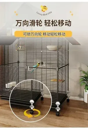 Металлическая клетка для птиц на колесах с аксессуарами 82х37х37см KP-82 Коломыя