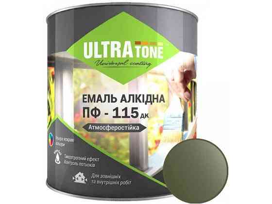 Эмаль алкидная ПФ-115 хаки 2,8кг ТМ ULTRA TONE Киев