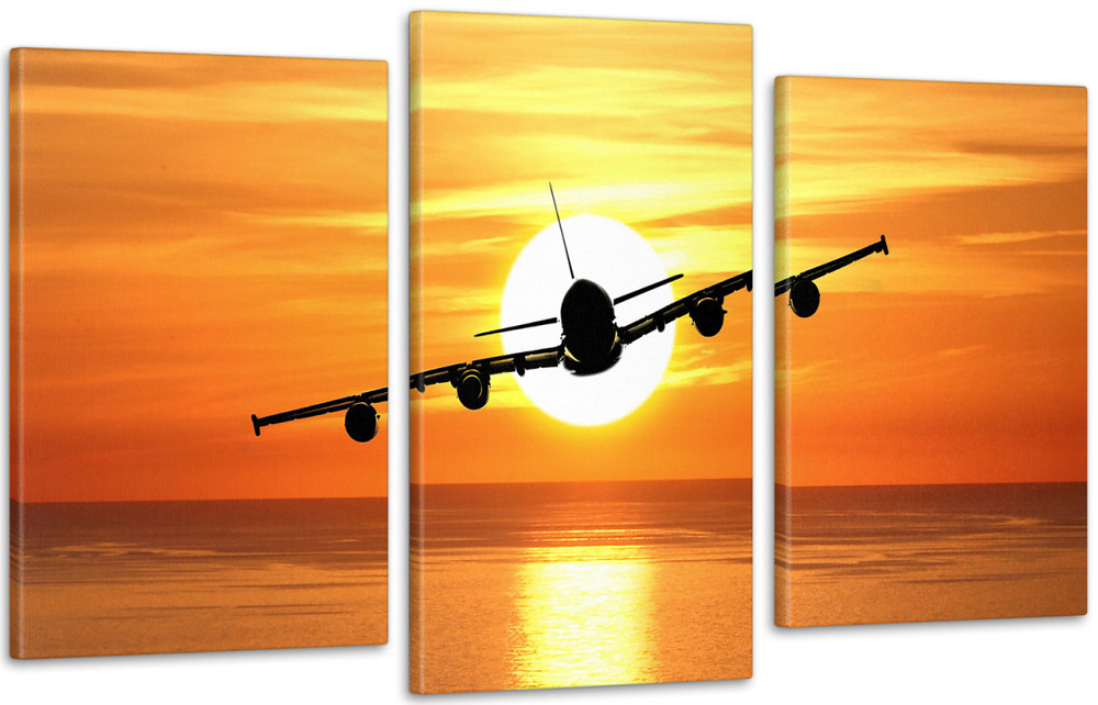 Модульна картина Захід Літак Art-24_3 Київ - фото 1