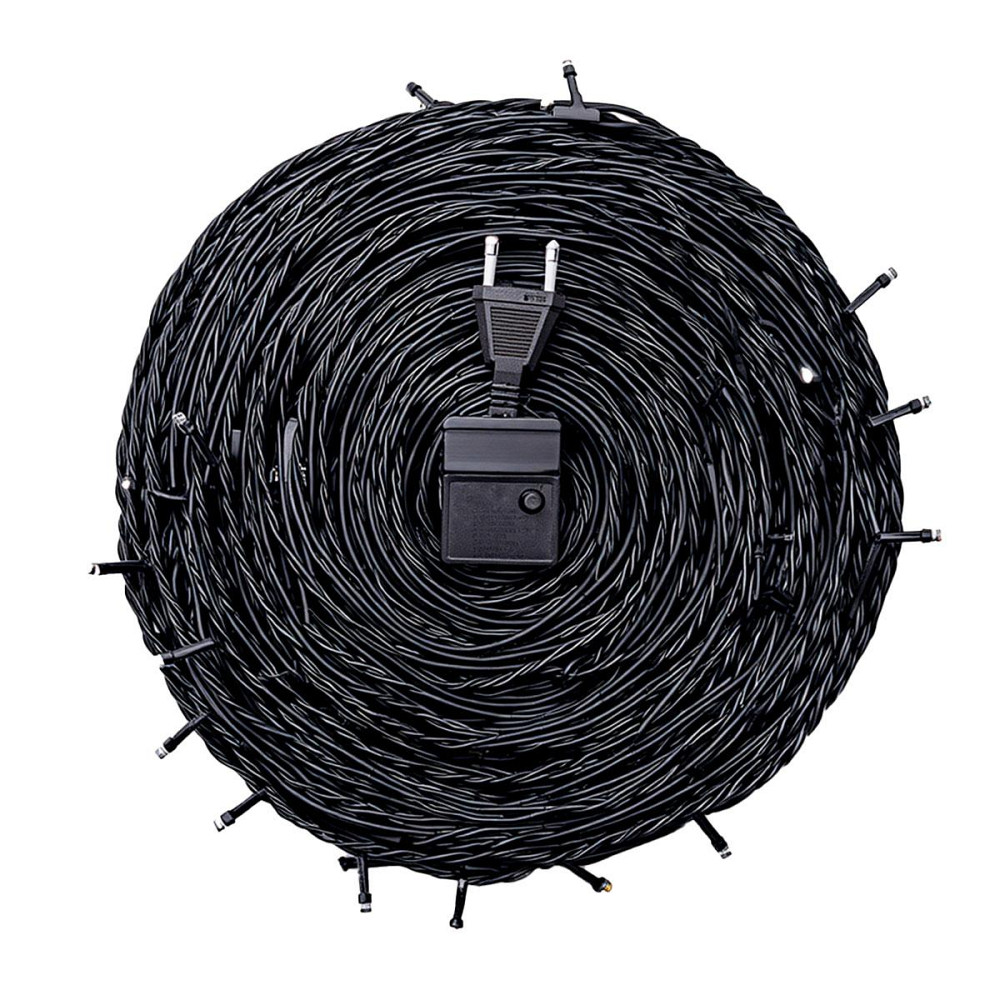 Новорічна гірлянда кімнатна нитка 22 м 220 LED чорний провід Білий W220LED22MBW Коломия - фото 8