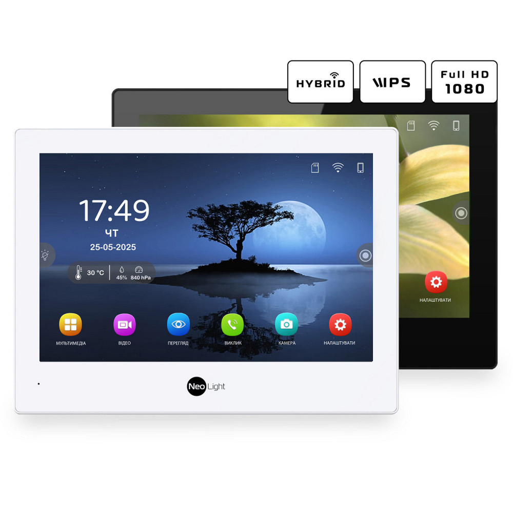 IP-відеодомофон 8 дюймів з Wi-Fi NeoLight ALPHA Hybrid black Київ - фото 3