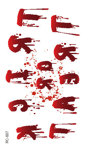 Тимчасове тату для Хелловіну Кроваві літери 10 на 6 см червоний Київ - фото 2