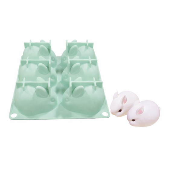 Силіконова форма Кролик 3D на 6 комірок універсальна форма зайчик Київ