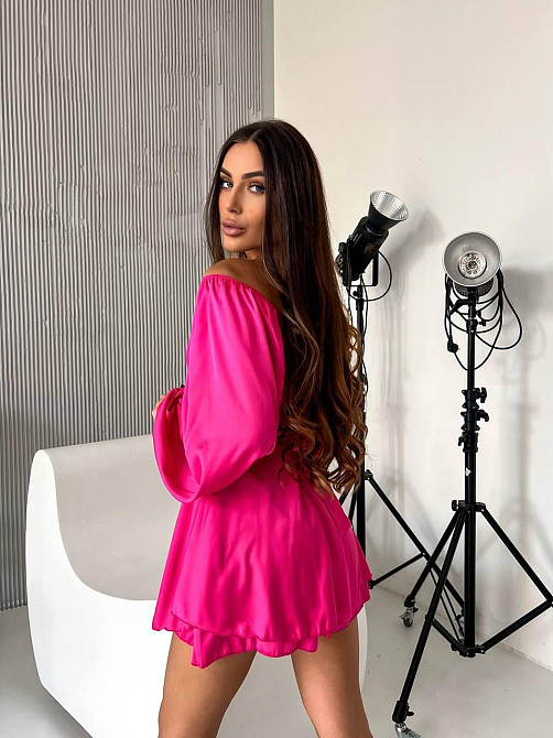 Женский стильный привлекательный шелковый комбинезон арами Малина, 42/44 Одесса - изображение 4