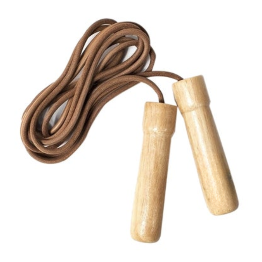 Скакалка York Fitness Leather Skip з дерев'яними ручками Київ - фото 2