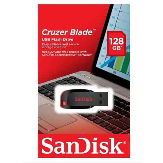 Флеш-накопитель SanDisk USB 2.0 Cruzer Blade 128Gb Black/Red Киев