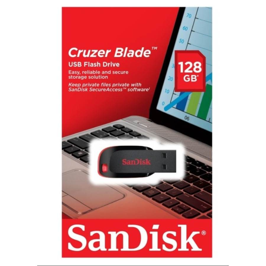 Флеш-накопичувач SanDisk USB 2.0 Cruzer Blade 128Gb Black/Red Київ - фото 2