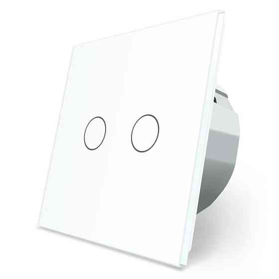 Сенсорний вуличний вимикач Вологозахищений 2 сенсори Livolo білий скло (VL-C702-IP-11) Коломия