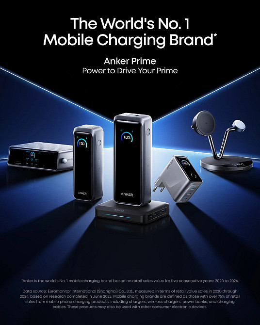 Мережевий зарядний пристрій Anker GaNPrime Charger 160W, 3xUSB-C PD3.1 w Display Silver (7232958) Київ - фото 7