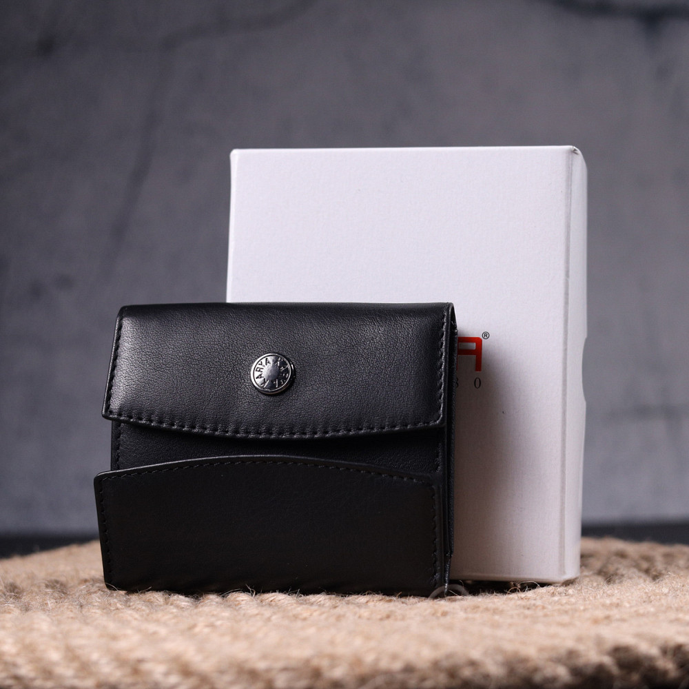 Очень необычный женский кошелек из натуральной кожи KARYA 21339 Черный Киев - изображение 10