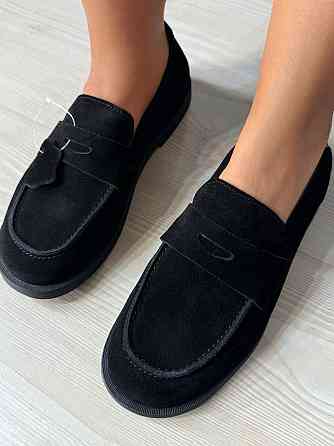 Туфлі жіночі Hengji 588-3 замшеві лофери чорні, 40, 25 см Київ