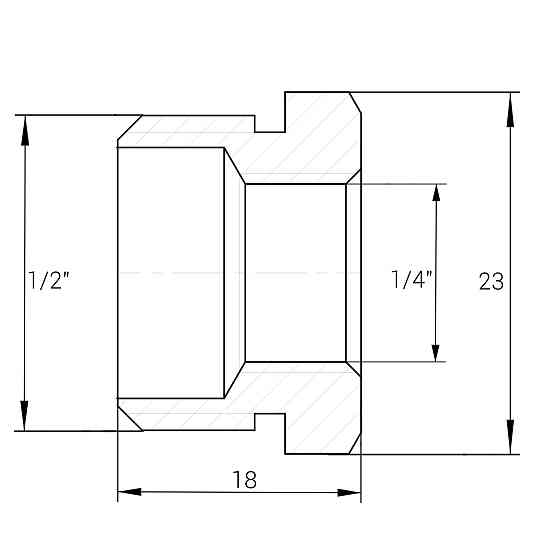 Футорка 1/2″х1/4″ЗВ нікельована (манометр) NF313S OPTIMUM Тернопіль