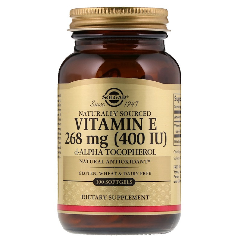 Вітамін E натуральний d-alpha токоферол (Vitamin E) 400 MО 100 капсул Київ - фото 1