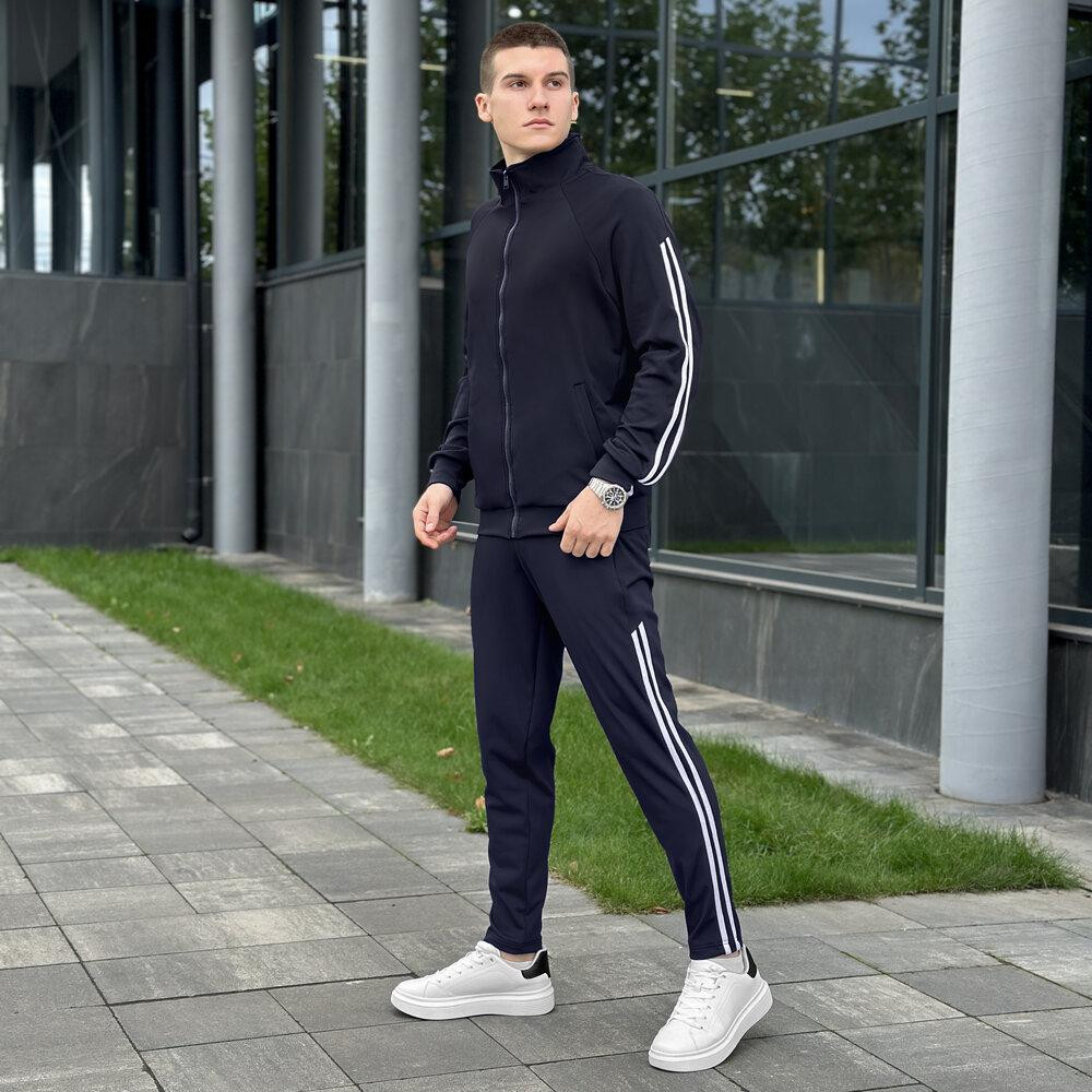 Синій спортивний костюм для чоловіків Pobedov Dollars. Весна осінь спортивний комплект. Київ - фото 1