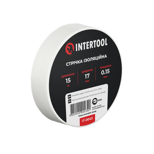 Стрічка ізоляційна 0.15мм*17мм*15м біла INTERTOOL IT-0043 Киев - изображение 4