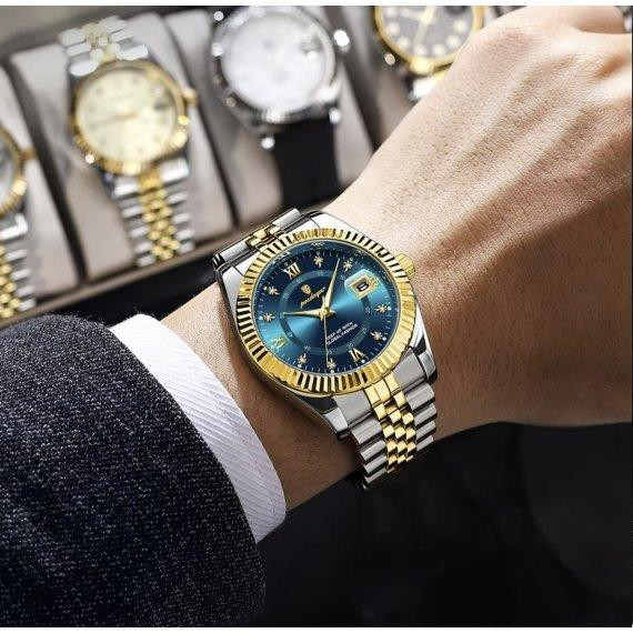 Мужские наручные часы Poedagar Dublin (Серебристые с золотистым) Киев - изображение 7