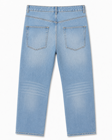 Женские джинсы ASOS DESIGN голубые прямого кроя с рваными коленями W32 L30, размер L Киев