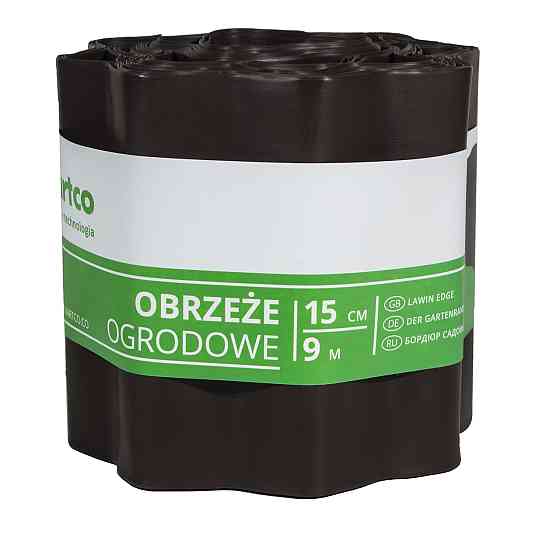 Бордюрна пластикова стрічка 15 см 9 метрів коричнева VARTCO (Польща) Дніпро