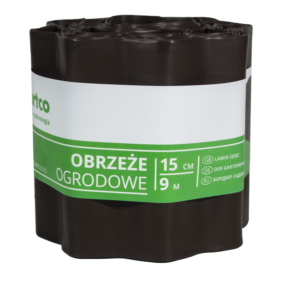 Бордюрна пластикова стрічка 15 см 9 метрів коричнева VARTCO (Польща) Дніпро - фото 1