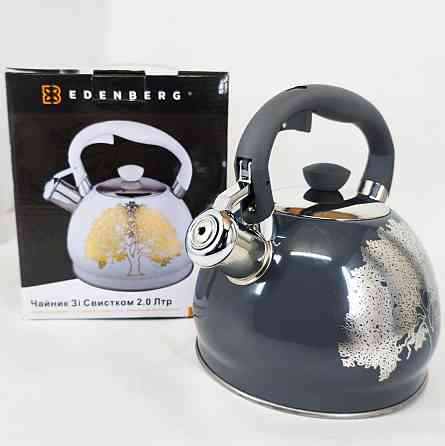 Чайники зі свистком наплитні Edenberg, Стильний чайник з нержавіючої сталі зі свистком CP-96 Івано-Франківськ