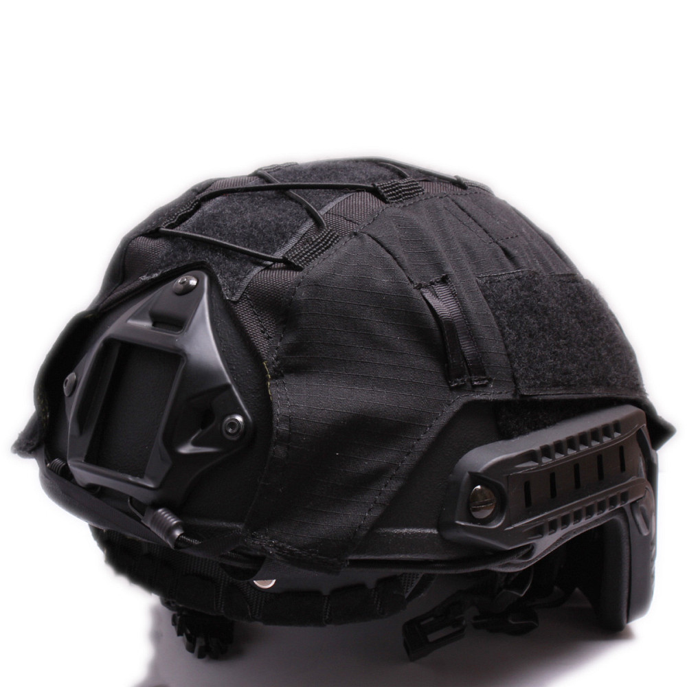 Кавер чехол для шлема открытый безухий Fast маскирующий тактический армейский в разных цветах Черный Одесса - изображение 1