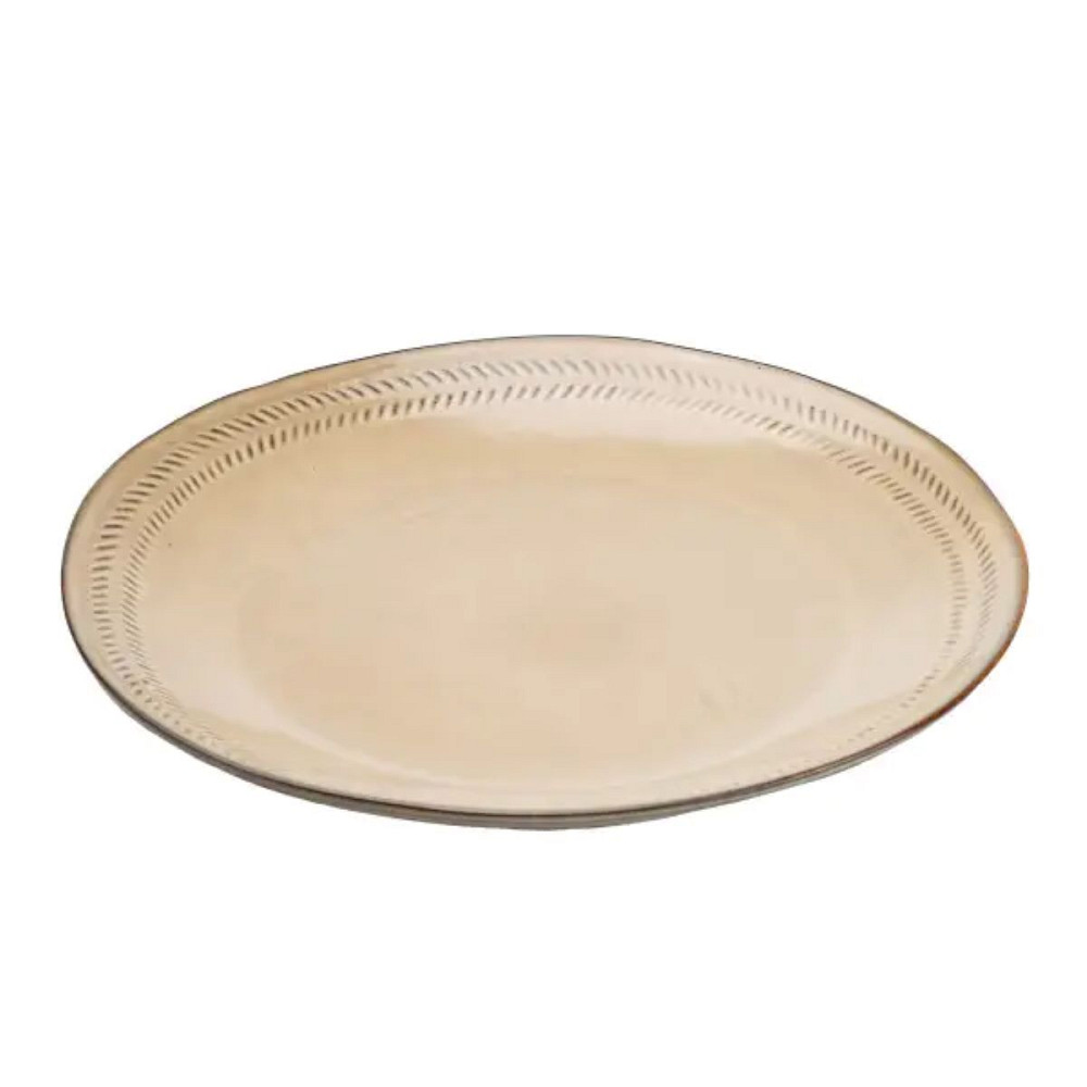 Тарілка сервірувальна кругла порцелянова 27.5 см бежева HP23377 Коломия - фото 2