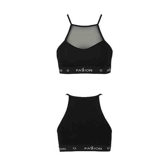 Спортивний топ з прозорою вставкою Passion PS006 TOP S, black Sex Aura Київ