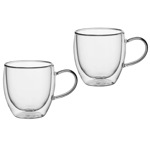 Набір чашок 2шт 250мл з подвійними стінками скло 9010 KAMILLE Житомир - фото 2