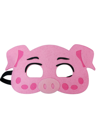 Дитяча маска Порося із фетру карнавальна one size рожевий Київ