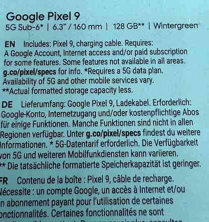 Телефон Google Pixel 9 wintergreen 128Gb. Киев