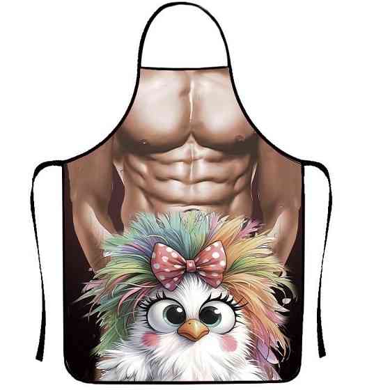 Фартух чоловічий з пресом та совою 80 на 60 см різнобарвний Київ
