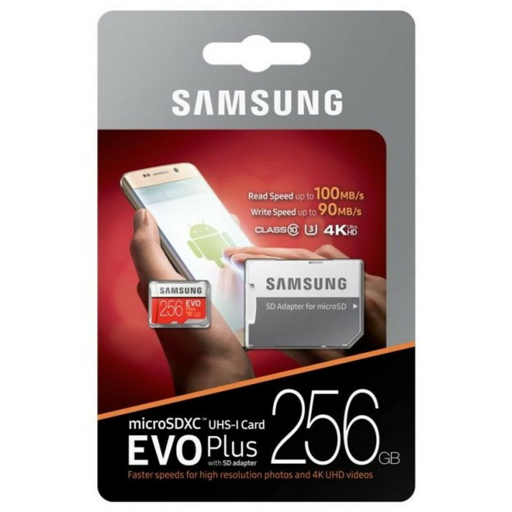microSDXC (UHS-1 U3) Samsung EVO Plus 256Gb class 10 (R-100Mb/s, W-90Mb/s) (adapter SD) Киев - изображение 1