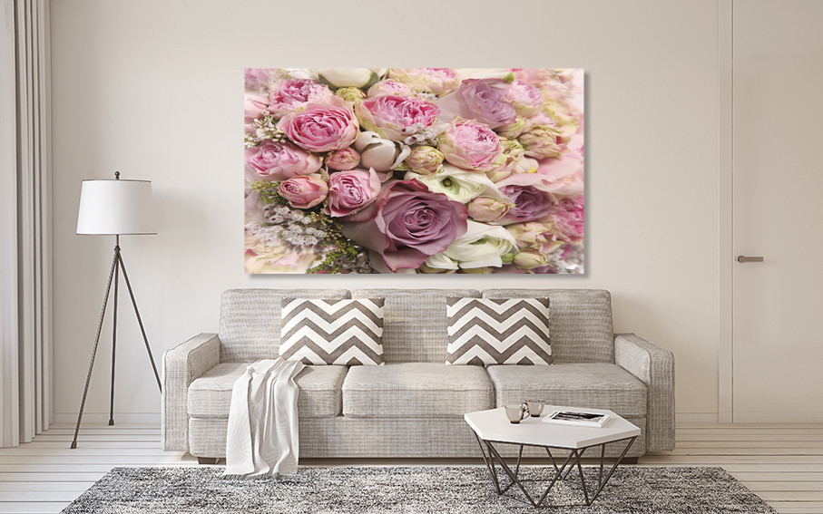 Картина полотно у вітальню / спальню     Рожеві троянди      MLP_246 ( 60х30см ) 50x100 см Київ - фото 2