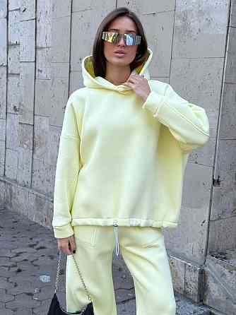 Базовий жіночий костюм з об’ємним худі Лімонний 48/52 Харків