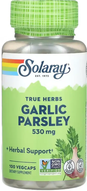 Часник і петрушка Solaray Garlic Parsley 530mg 100 вег капс Київ - фото 1