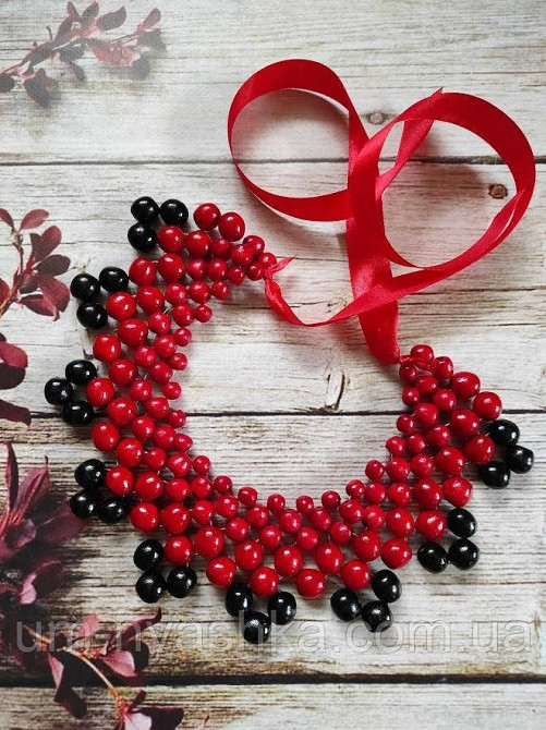 Бусы деревянные красные колье Кривой Рог - изображение 1