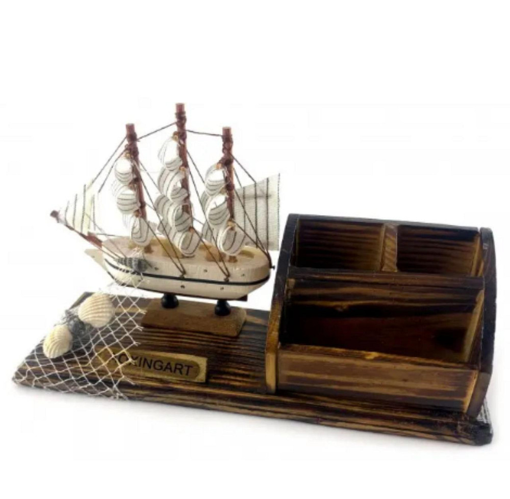 Підставка настільна для ручок Вітрильник з дерева Київ - фото 1