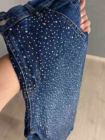 Джинсы женские Amore 1500 skater mom с россыпью камешков синие, синий, 26, 26, 74 см, 106 см Киев