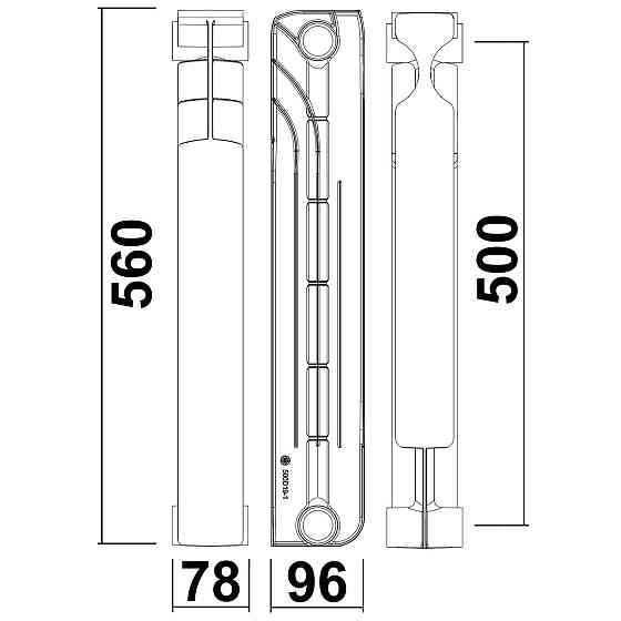 Радіатор біметалевий секційний GALLARDO BIPOWER 500/96 (кратно 10) (000014792) Київ