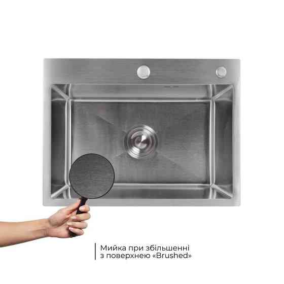 Мойка для кухни интегрированная Lidz Handmade H5843 Brushed Steel 3,0/1,0 мм LDH5843BRU49442 Киев