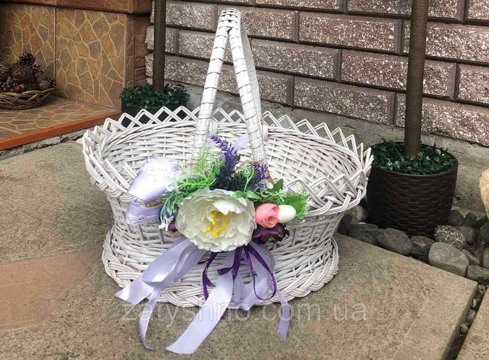 Пасхальний кошик білий з квіткою Київ - фото 2