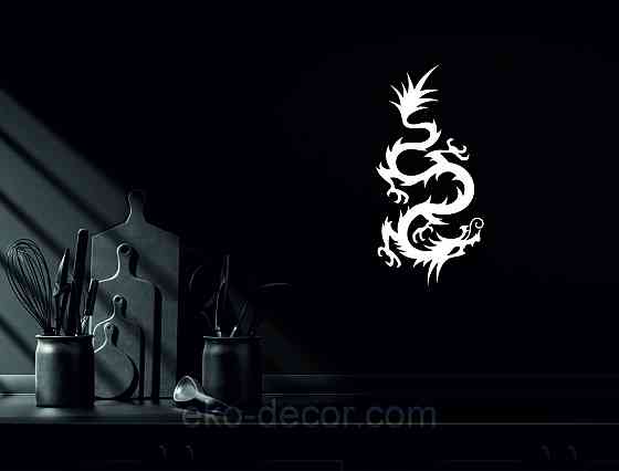 Декоративное настенное Панно «Дракон» , Декор на стену 90*43 см, Белый Киев
